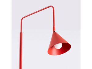 Miniaturka 31 - Stalowa lampa podłogowa Sorvella 165 cm czerwony – świecący klosz z bliska