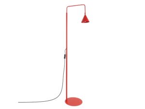 Miniaturka 27 - Stalowa lampa podłogowa Sorvella 165 cm czerwony na białym tle
