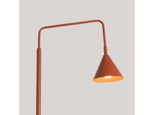 Miniaturka 107 - Stalowa lampa podłogowa Sorvella 165 cm ochra czerwona – ramię i klosz ze światłem
