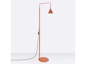 Miniaturka 105 - Stalowa lampa podłogowa Sorvella 165 cm ochra czerwona na jasnym tle