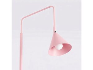 Miniaturka 64 - Stalowa lampa podłogowa Sorvella 165 cm różowy – świecący klosz z bliska