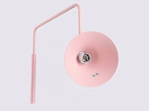 Miniaturka 66 - Stalowa lampa podłogowa Sorvella 165 cm różowy – klosz od frontu z oprawką