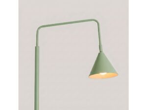 Miniaturka 52 - Stalowa lampa podłogowa Sorvella 165 cm szałwiowy – ramię i klosz ze światłem