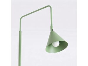 Miniaturka 53 - Stalowa lampa podłogowa Sorvella 165 cm szałwiowy – świecący klosz z bliska