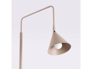 Miniaturka 97 - Stalowa lampa podłogowa Sorvella 165 cm taupe – świecący klosz z bliska
