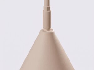 Miniaturka 98 - Stalowa lampa podłogowa Sorvella 165 cm taupe – stożkowy klosz w zbliżeniu