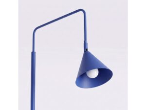 Miniaturka 75 - Stalowa lampa podłogowa Sorvella 165 cm ultramaryna – świecący klosz z bliska