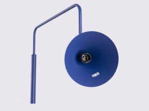 Miniaturka 77 - Stalowa lampa podłogowa Sorvella 165 cm ultramaryna – klosz od frontu z oprawką
