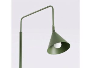 Miniaturka 153 - Stalowa lampa podłogowa Sorvella 165 cm zielony oliwkowy – świecący klosz z bliska