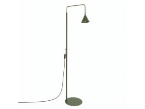 Miniaturka 149 - Stalowa lampa podłogowa Sorvella 165 cm zielony oliwkowy na białym tle