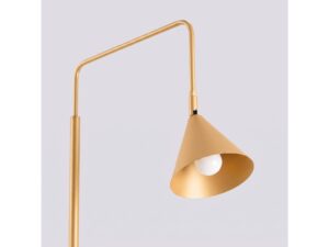 Miniaturka 120 - Stalowa lampa podłogowa Sorvella 165 cm złoty – świecący klosz z bliska