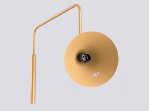 Miniaturka 122 - Stalowa lampa podłogowa Sorvella 165 cm złoty – klosz od frontu z oprawką