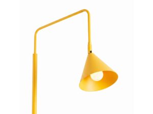 Miniaturka 42 - Stalowa lampa podłogowa Sorvella 165 cm żółty – świecący klosz z bliska