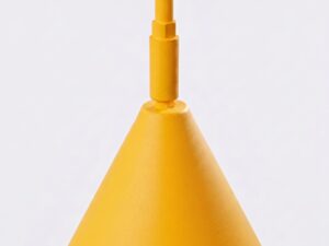 Miniaturka 43 - Stalowa lampa podłogowa Sorvella 165 cm żółty – stożkowy klosz w zbliżeniu