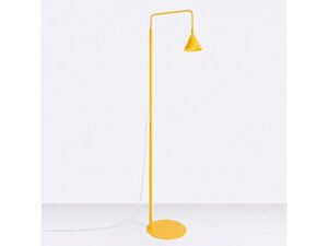 Miniaturka 39 - Stalowa lampa podłogowa Sorvella 165 cm żółty na jasnym tle
