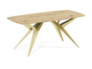 Miniaturka 2 - Stół Axelio – blat dąb artisan, złoty stelaż
