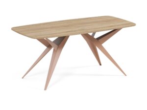 Miniaturka 5 - Stół Axelio – blat dąb sonoma, miedziany stelaż