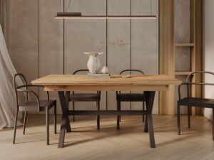 Miniaturka 1 - Stół prostokątny Axerio 200 cm dąb artisan czarny – zdjęcie 2