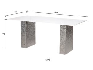 Miniaturka 4 - Stół Virtus rysunek wymiarów 180 × 90 × 75 cm