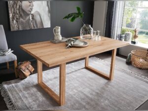 Miniaturka 1 - Stół dębowy Solis III 200 × 100 cm w jadalni — aranżacja wnętrza