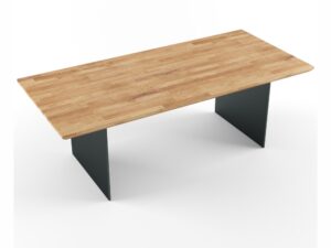 Miniaturka 1 - Stół dębowy TORVAL na stalowej podstawie, ujęcie boczne