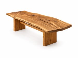 Miniaturka 6 - Stół dębowy z jednej deski 283x95 cm SILVANO na dębowych nogach – zdjęcie produktowe na białym tle