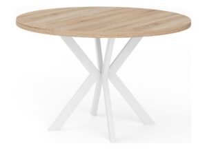Miniaturka 5 - Stół Edvaro – blat dąb sonoma, biały stelaż