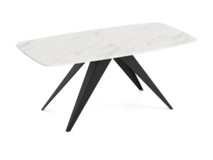 Miniaturka 3 - Stół Ferrano – blat marmur bianco, czarny stelaż