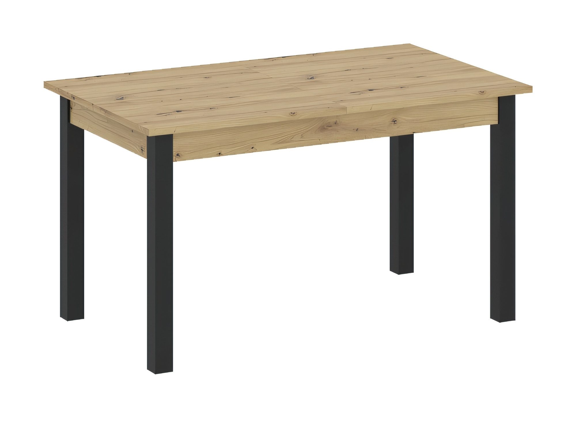 Stół Nevaro 120 cm dąb artisan i czarny na białym tle