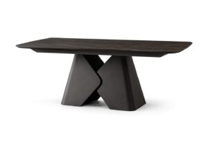 Miniaturka 6 - Stół owalny Prismaro 180 cm ze spiekiem kwarcowym – blat spiek pleasure brown, brązowy stelaż