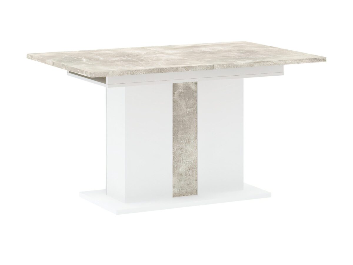 Stół prostokątny Gravio 134 × 90 cm beton jasny + biały