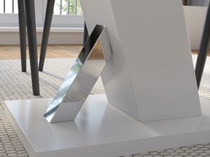 Miniaturka 1 - Biała podstawa mebla z metalowym elementem