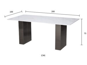 Miniaturka 5 - Stół prostokątny Virtus rysunek wymiarów 200 × 100 × 75 cm