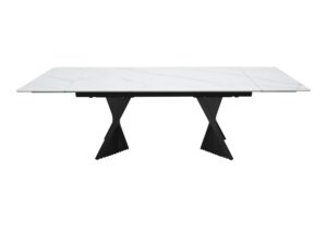 Miniaturka 6 - Stół rozkładany z marmurowym blatem Virtus 160–240 cm biały / grafitowy