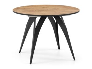 Miniaturka 6 - Stół rozkładany okrągły Amalfia 120 cm – blat dąb artisan, czarny stelaż