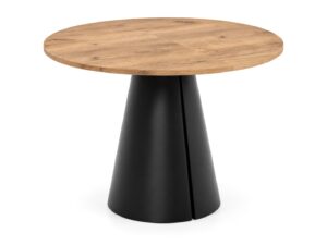 Miniaturka 9 - Stół rozkładany okrągły Calvetta 100 cm – blat dąb craft złoty, czarny stelaż
