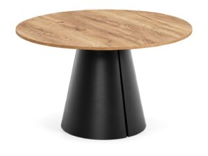 Miniaturka 9 - Stół rozkładany okrągły Calvetta 120 cm – blat dąb craft złoty, czarny stelaż