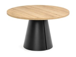 Miniaturka 9 - Stół rozkładany okrągły Calvetta Bis 120 cm – blat dąb sonoma, czarny stelaż