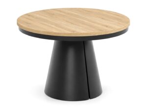 Miniaturka 9 - Stół rozkładany okrągły Calvetta Bis 120 cm z obręczą – blat dąb sonoma, czarny stelaż