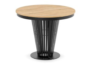 Miniaturka 9 - Stół rozkładany okrągły Elantio 100 cm – blat dąb sonoma, czarny stelaż
