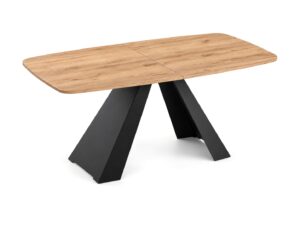 Miniaturka 9 - Stół rozkładany owalny Mirvano 160 cm – blat dąb craft złoty, czarny stelaż