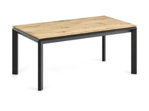 Miniaturka 9 - Stół rozkładany prostokątny Fadena 160 cm – blat dąb artisan, czarny stelaż
