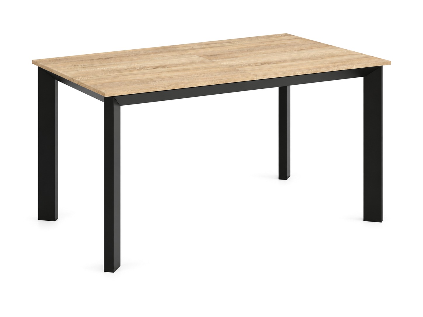 Stół rozkładany prostokątny Lumera 140 cm – blat dąb sonoma, czarny stelaż