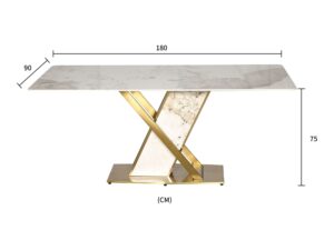 Miniaturka 5 - Stół prostokątny Virtus schemat wymiarów 180 × 90 × 75 cm