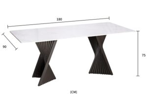 Miniaturka 3 - Stół Virtus rysunek wymiarów 180 × 90 × 75 cm