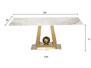Miniaturka 3 - Rysunek wymiarowy stołu Virtus 180 × 90 × 75 cm