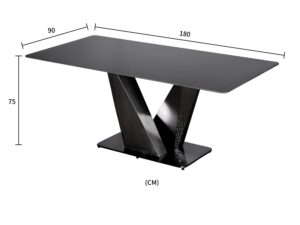 Miniaturka 6 - Wymiary stołu Virtus 180 × 90 × 75 cm na rysunku