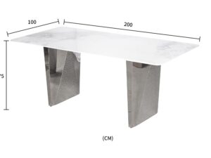 Miniaturka 3 - Wymiary stołu Virtus 200 × 100 × 75 cm na rysunku