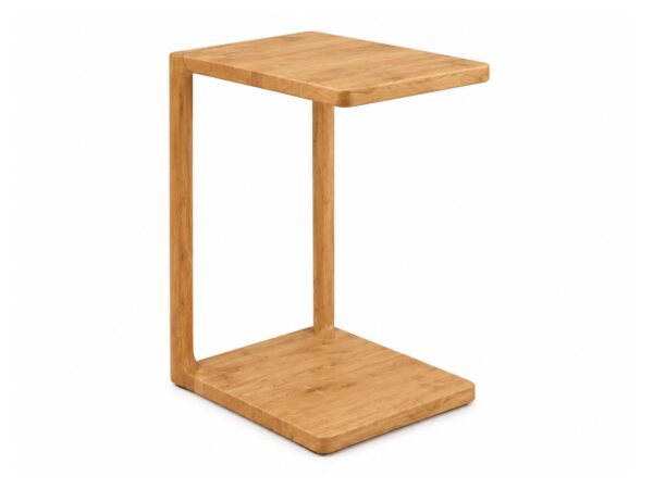 Stolik boczny dębowy Daverna 38x60 cm w kolorze naturalnego dębu – zdjęcie produktu na białym tle