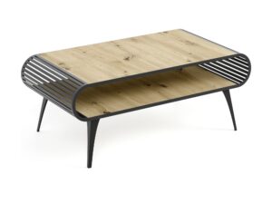 Miniaturka 2 - Stolik kawowy Arvisto – blat dąb artisan, czarny stelaż
